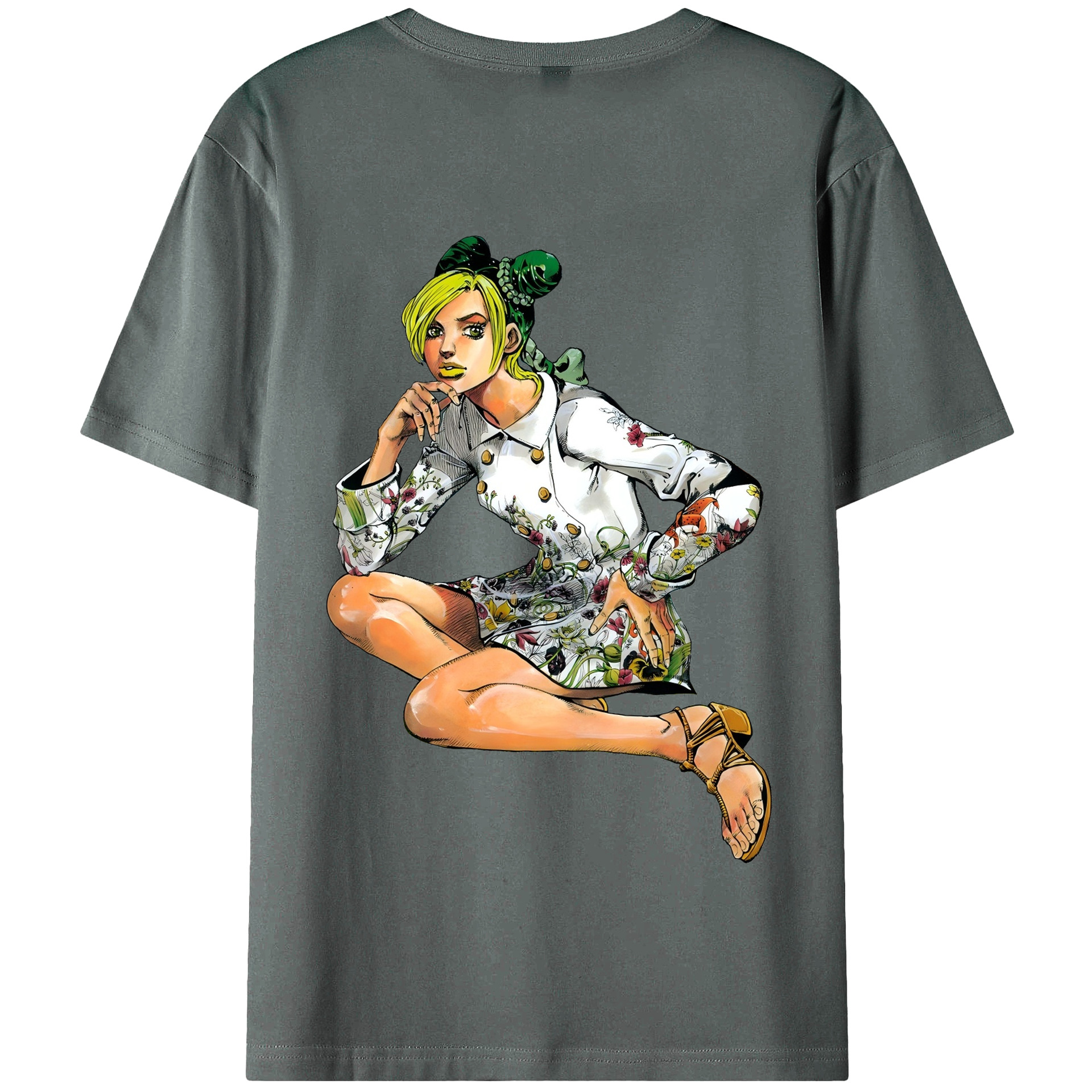 （画像用） "ジョジョの奇妙な冒険 くうじょう ジョリーン JoJo's Bizarre Adventure Jolyne Cujoh " 綿100％半袖Tシャツ（背面プリント）